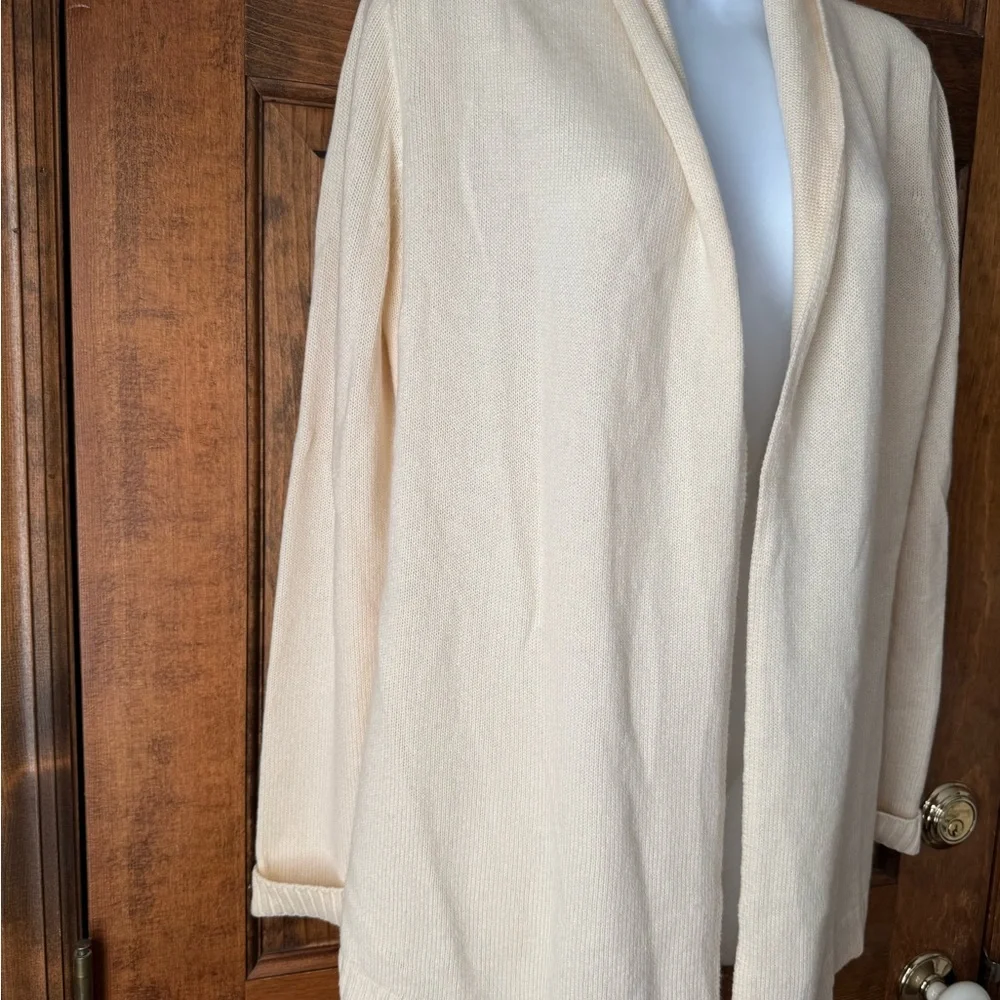 Banana Republic Cream Open Front Cashmere Sweater Medium